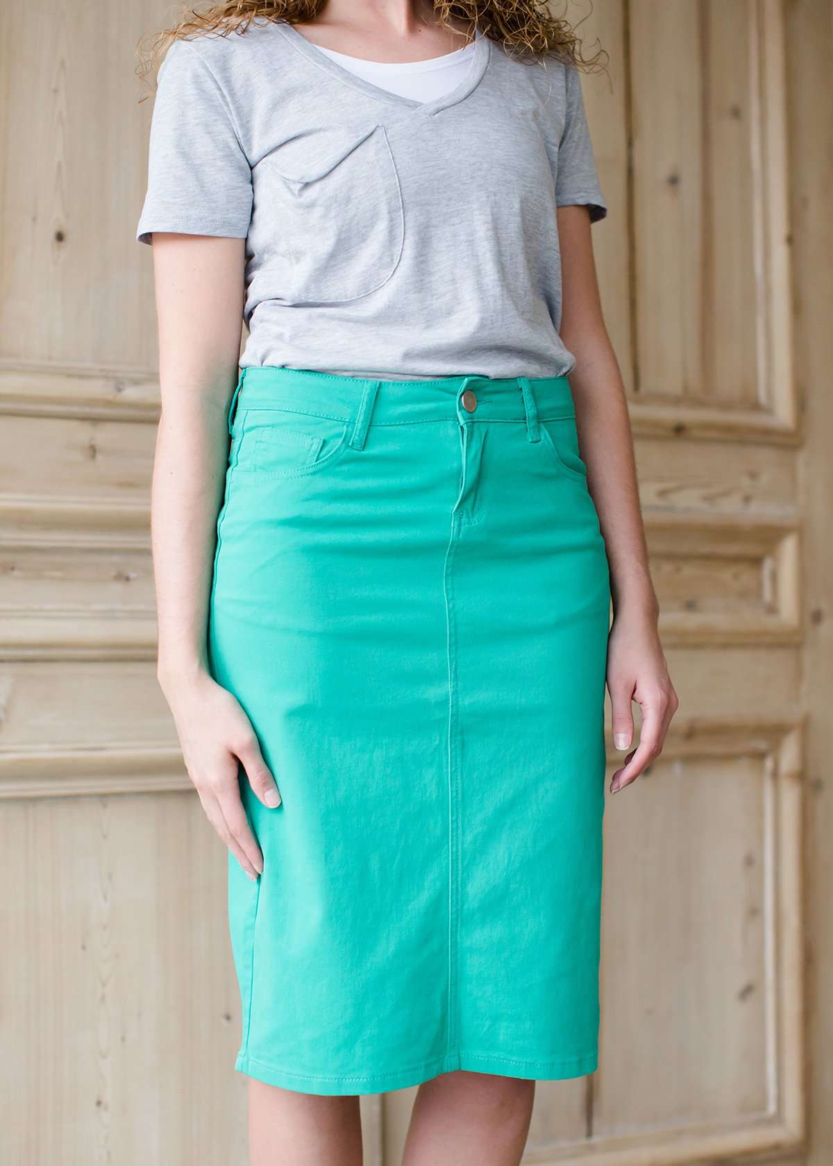 Remi Teal Midi Skirt - FINAL SALE IC Skirts 29 Inches / 4