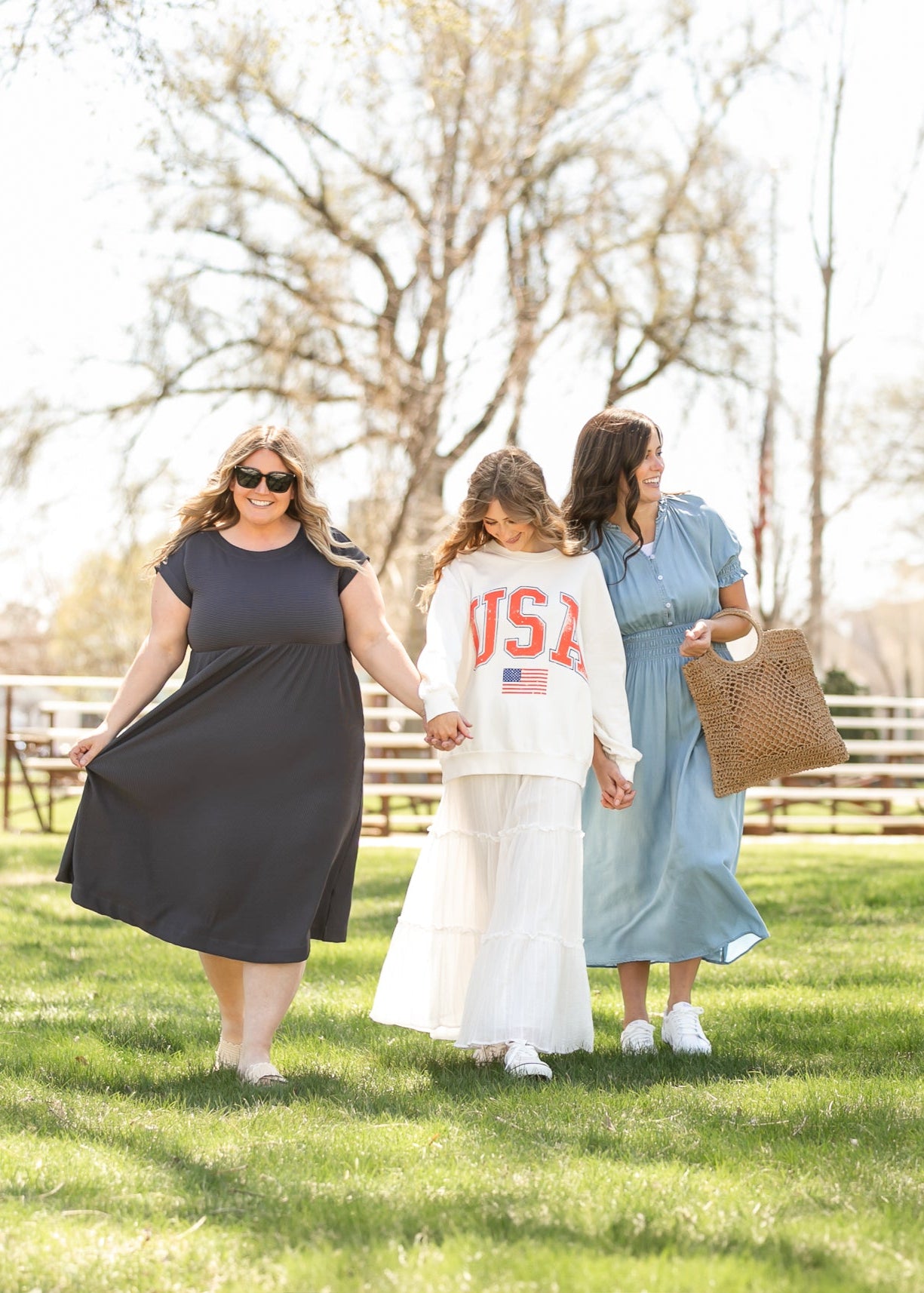 Rena Button Front Chambray Maxi Dress IC Dresses
