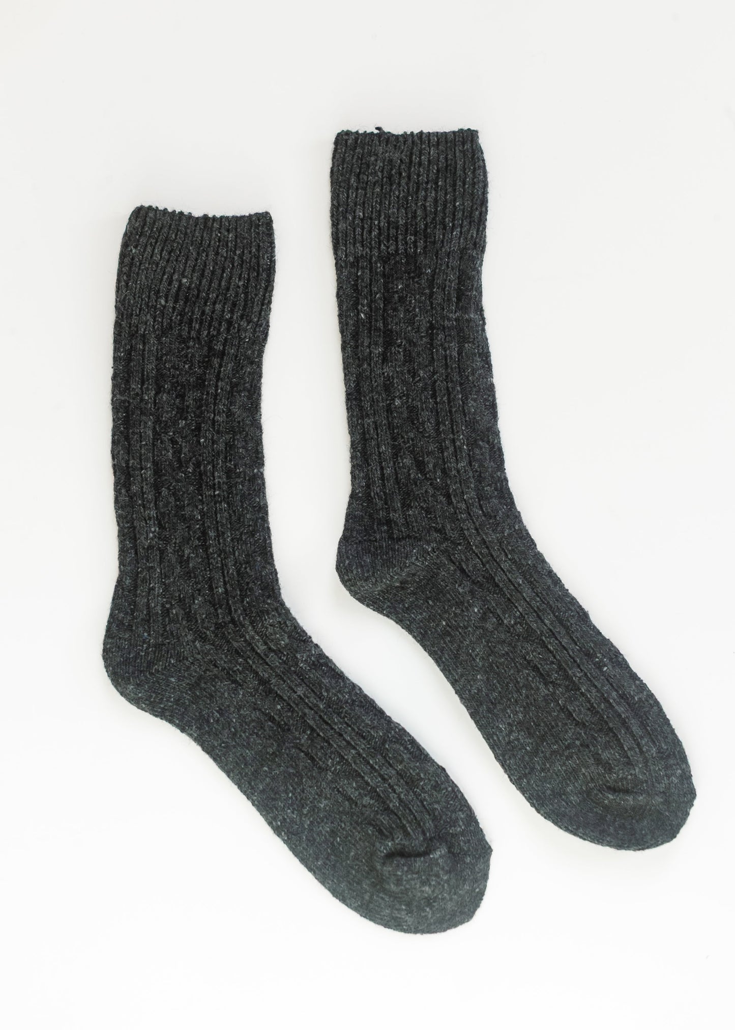 Rib Knitted Wool Blend Crew Socks Accessories