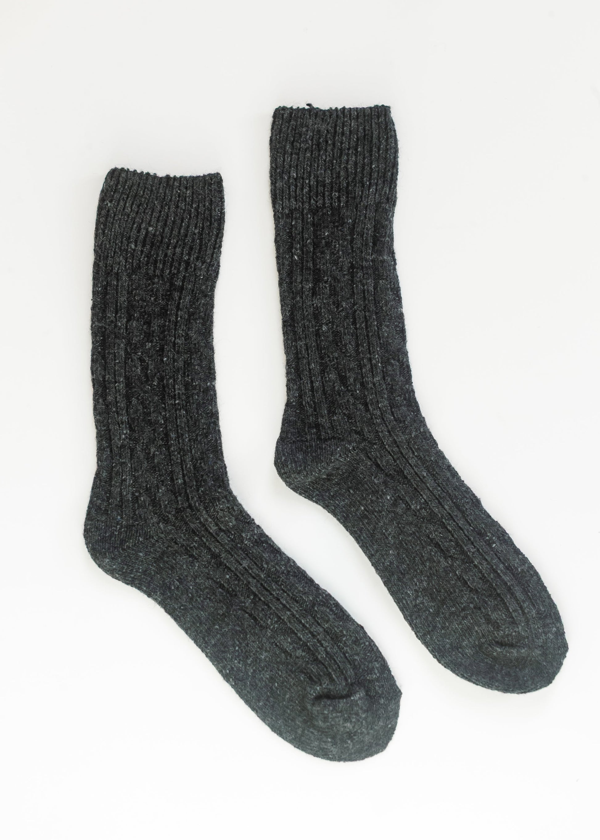 Rib Knitted Wool Blend Crew Socks Accessories