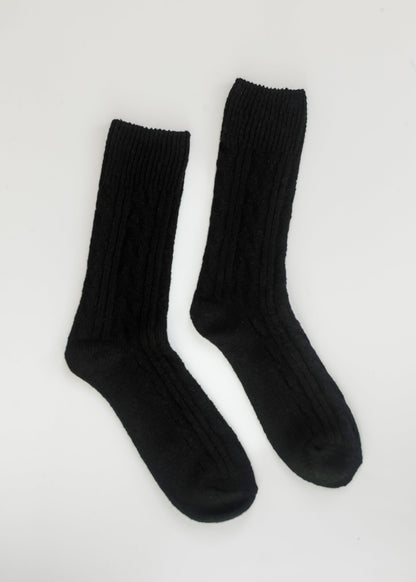 Rib Knitted Wool Blend Crew Socks Accessories