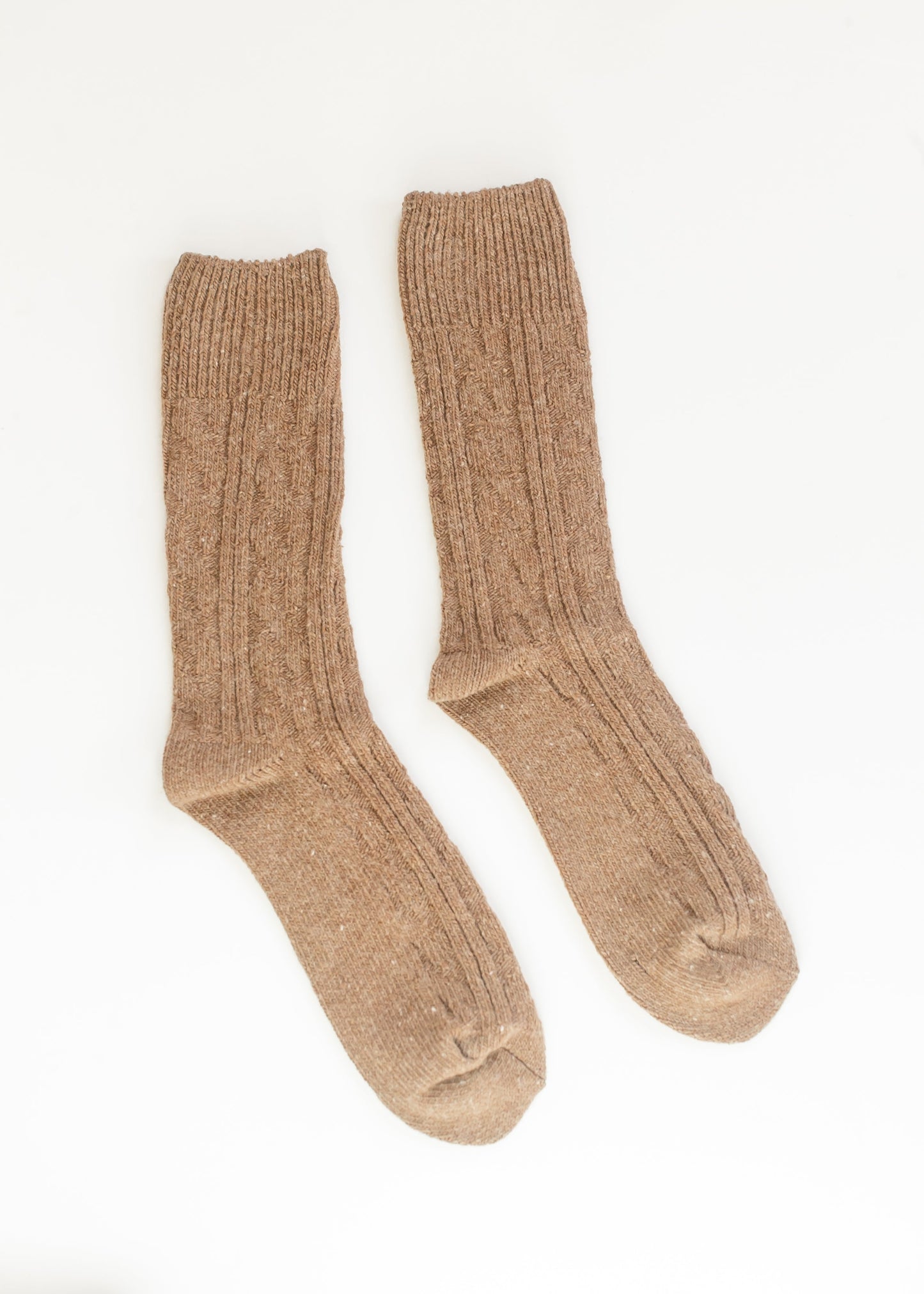 Rib Knitted Wool Blend Crew Socks Accessories
