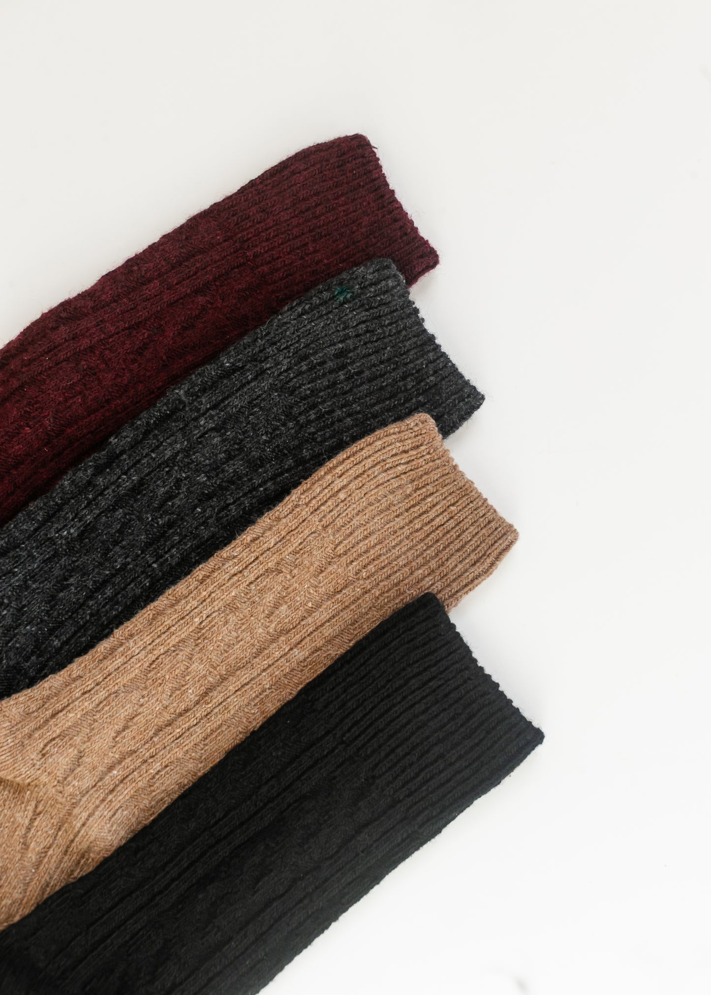 Rib Knitted Wool Blend Crew Socks Accessories