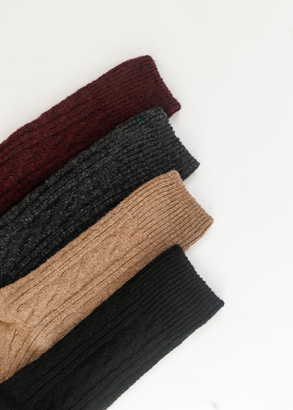 Rib Knitted Wool Blend Crew Socks Accessories