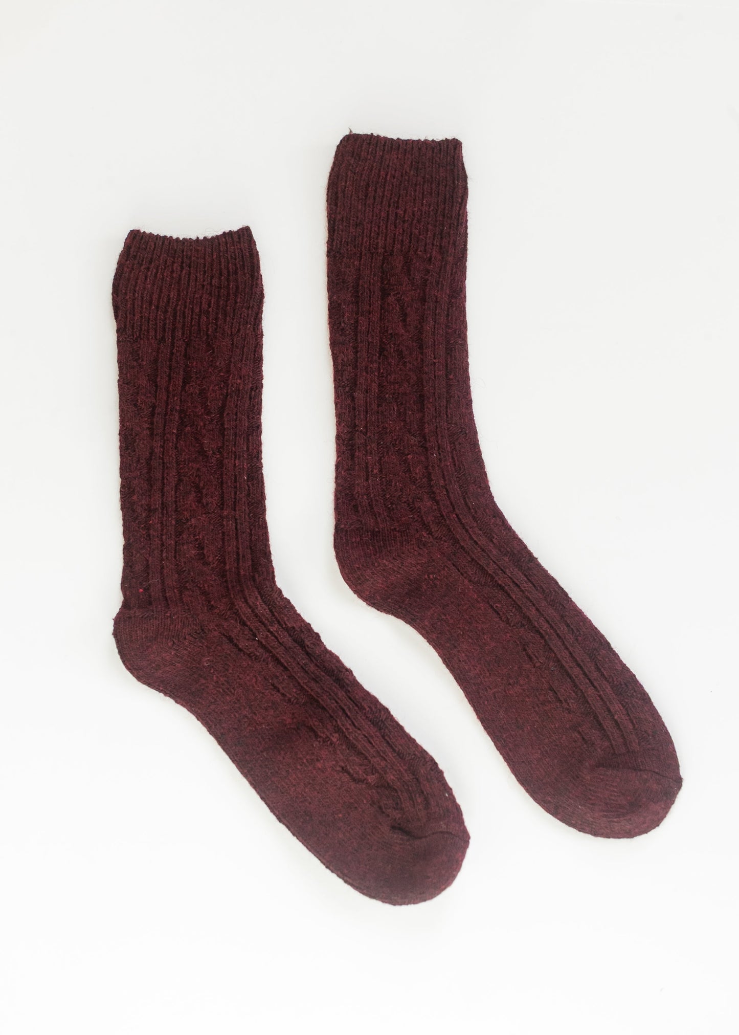 Rib Knitted Wool Blend Crew Socks Accessories