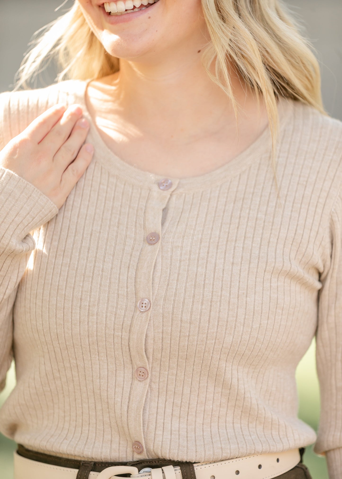Ribbed Button Down Cardigan FF Layering Essentials