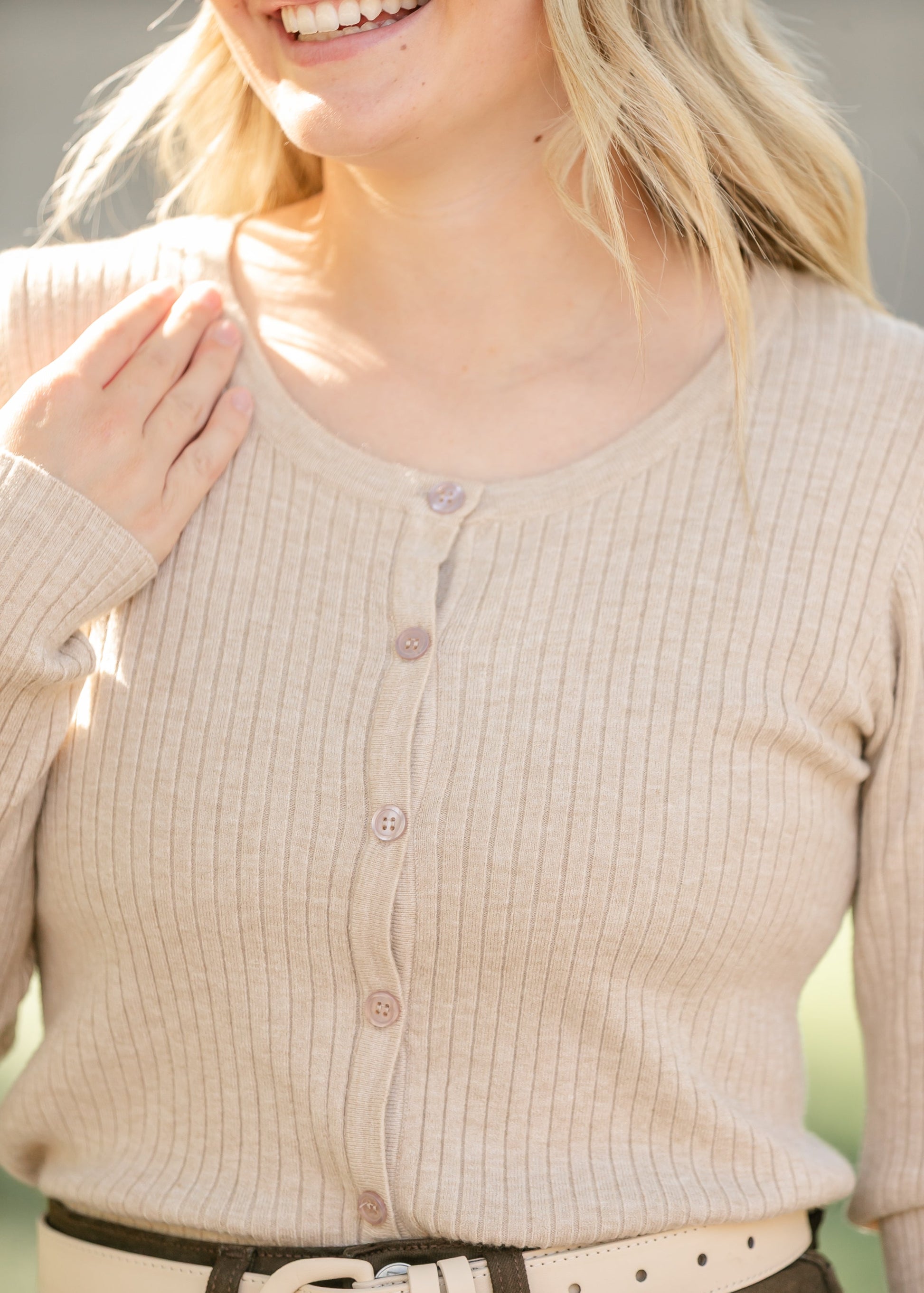 Ribbed Button Down Cardigan FF Layering Essentials