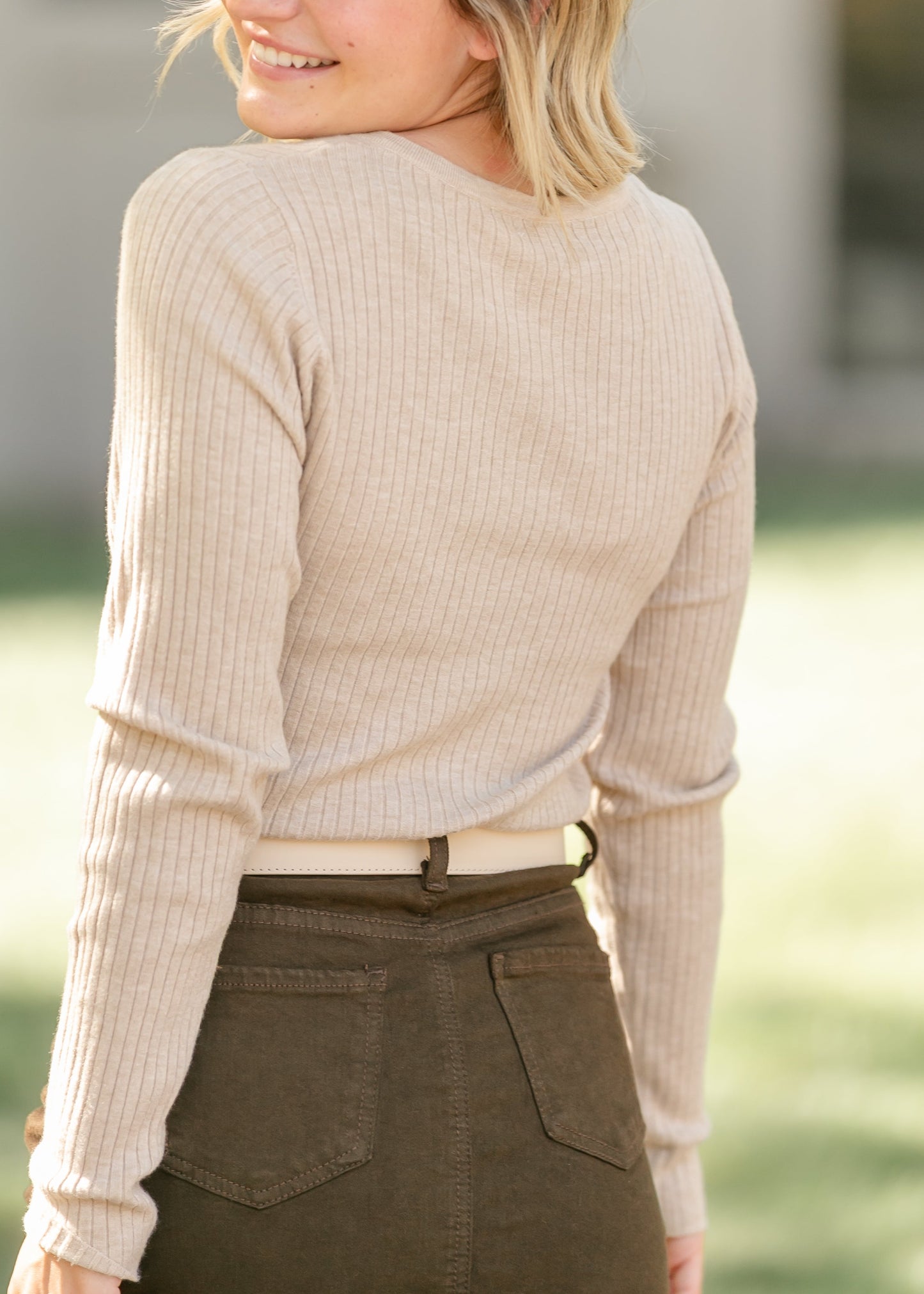 Ribbed Button Down Cardigan FF Layering Essentials
