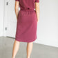 Ribbed Contrast Washed Midi Skirt Skirts
