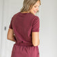 Ribbed Contrast Washed T-Shirt Tops