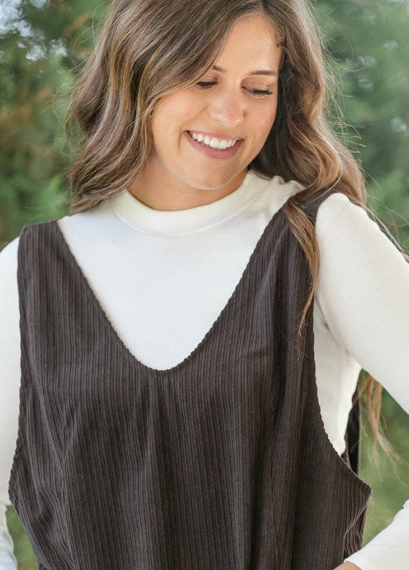Ribbed Crewneck Long Sleeve Basic Top FF Tops Oatmeal / S