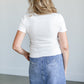 Ribbed Knit Short Sleeve T-Shirt FF Tops