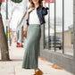 Ribbed Knit Stretch Midi Skirt - FINAL SALE FF Skirts