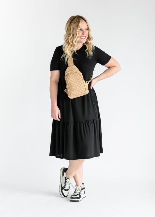 Ribbed Knit Tiered Midi Dress FF Dresses