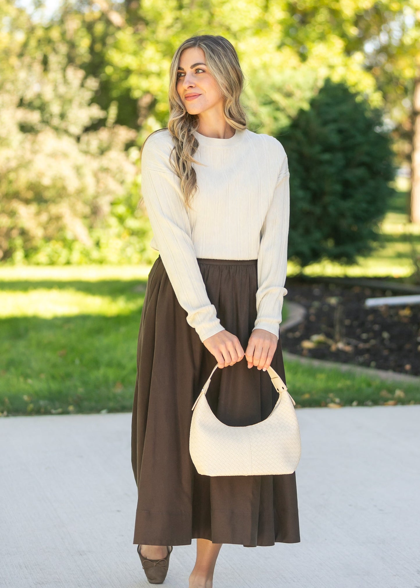 Ribbed Long Sleeve Sweater FF Tops