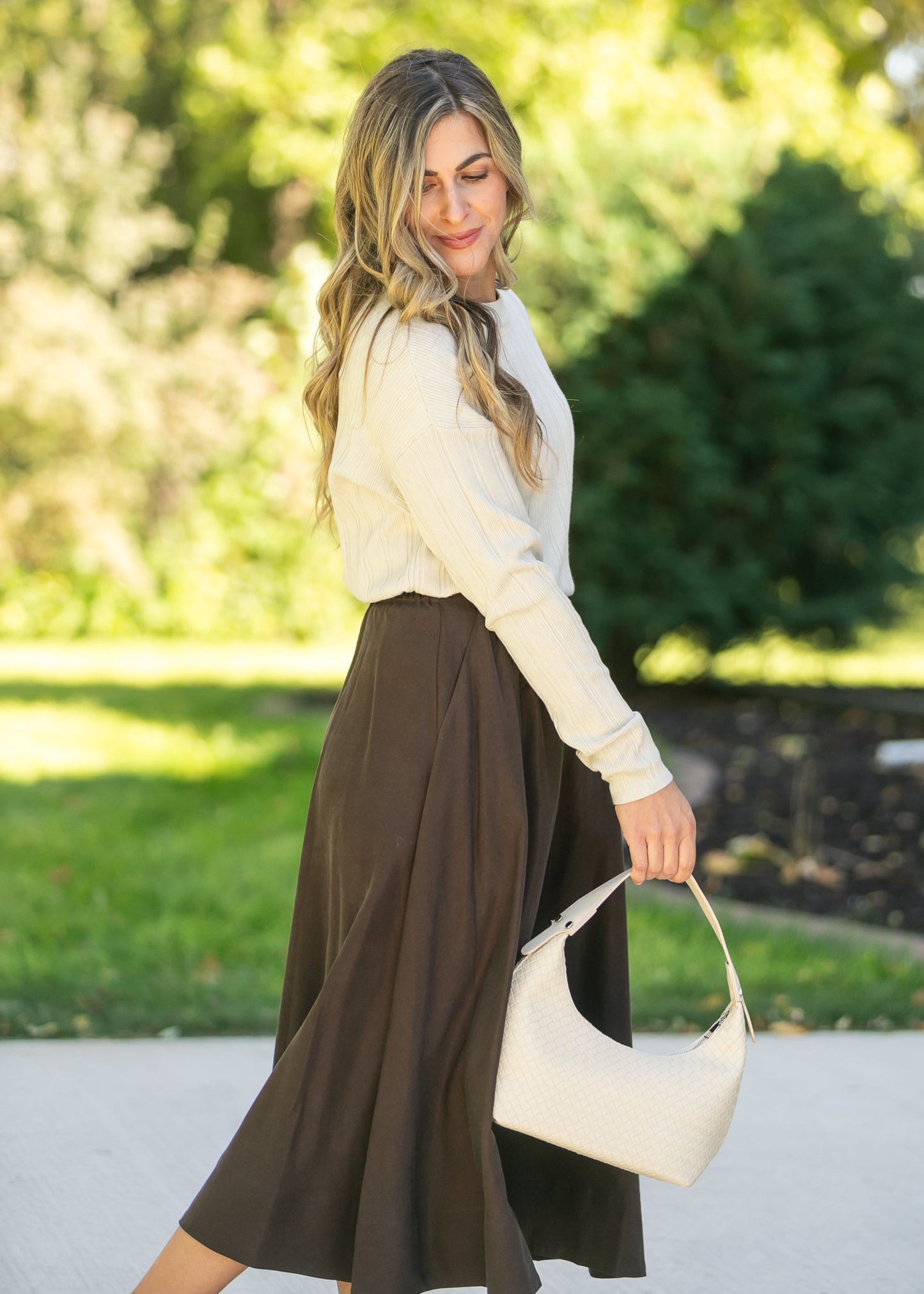 Ribbed Long Sleeve Sweater FF Tops