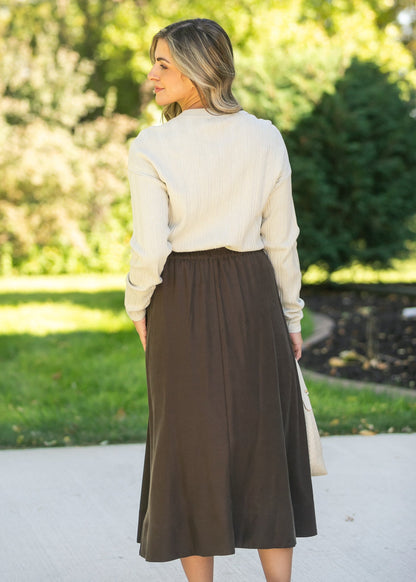 Ribbed Long Sleeve Sweater FF Tops