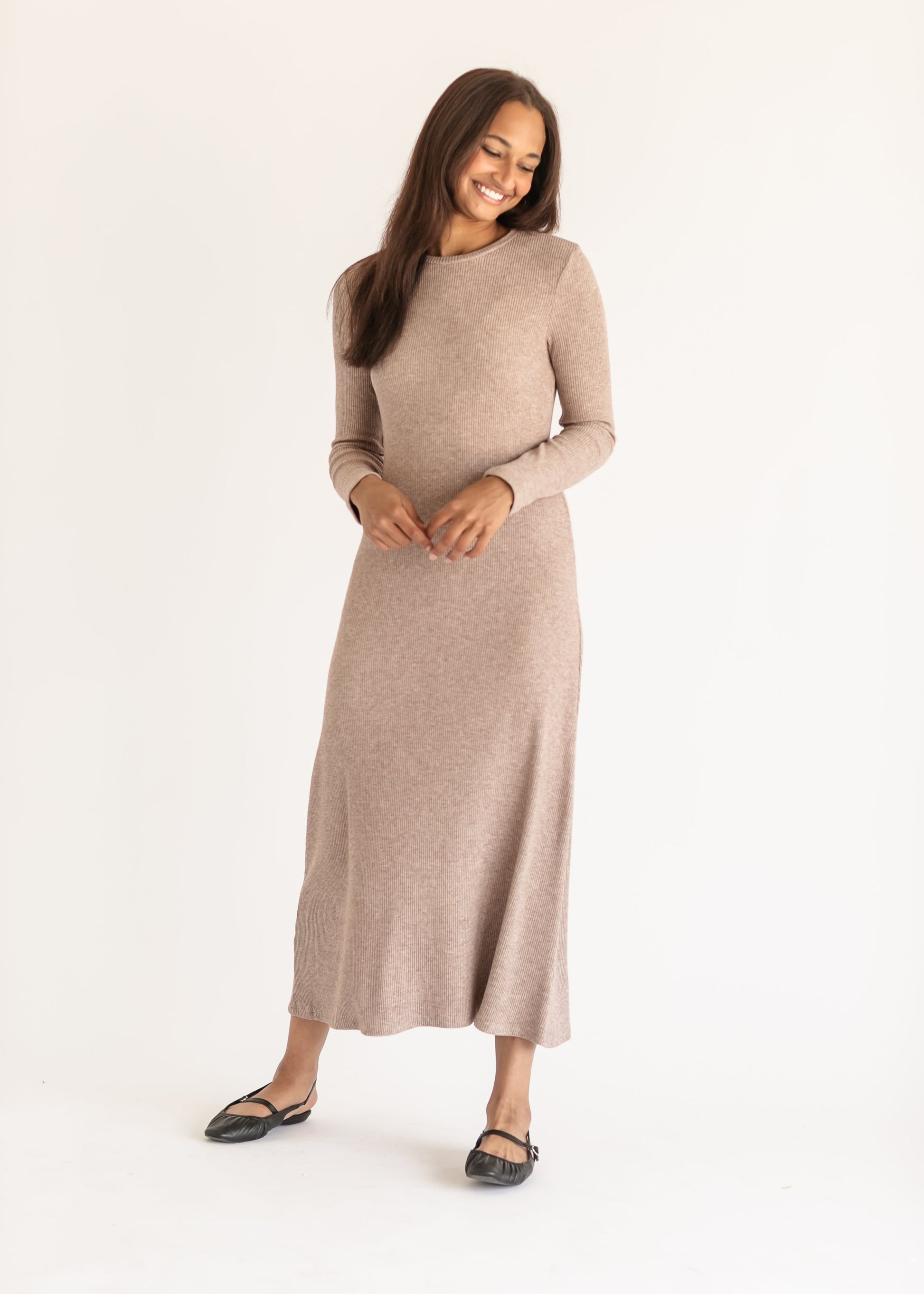 Ribbed Soft Knit Long Sleeve Dress - FINAL SALE Inherit Co. Ribbed Soft Knit Long Sleeve Dress - FINAL SALE Inherit Co.