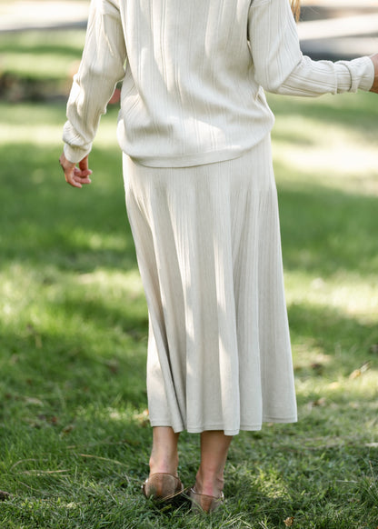 Ribbed Sweater A-line Skirt FF Skirts