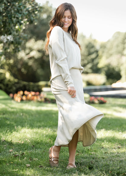 Ribbed Sweater A-line Skirt FF Skirts