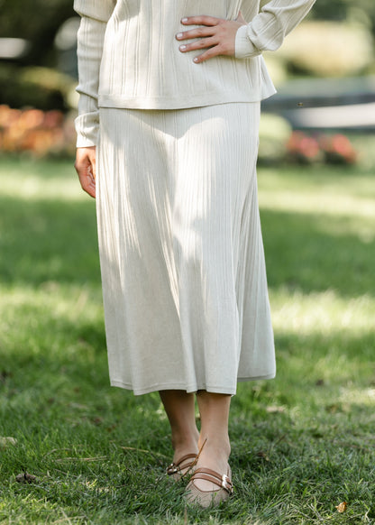 Ribbed Sweater A-line Skirt FF Skirts
