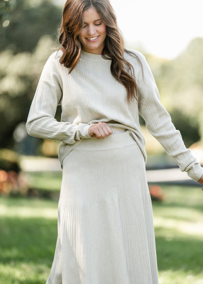 Ribbed Sweater A-line Skirt FF Skirts