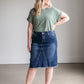 Riley Frayed Hem Denim Midi Skirt IC Skirts
