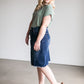 Riley Frayed Hem Denim Midi Skirt IC Skirts