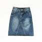 Riley Frayed Hem Denim Midi Skirt Skirts