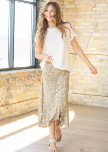 Rolled Seam Knit Sweater Tee FF Tops