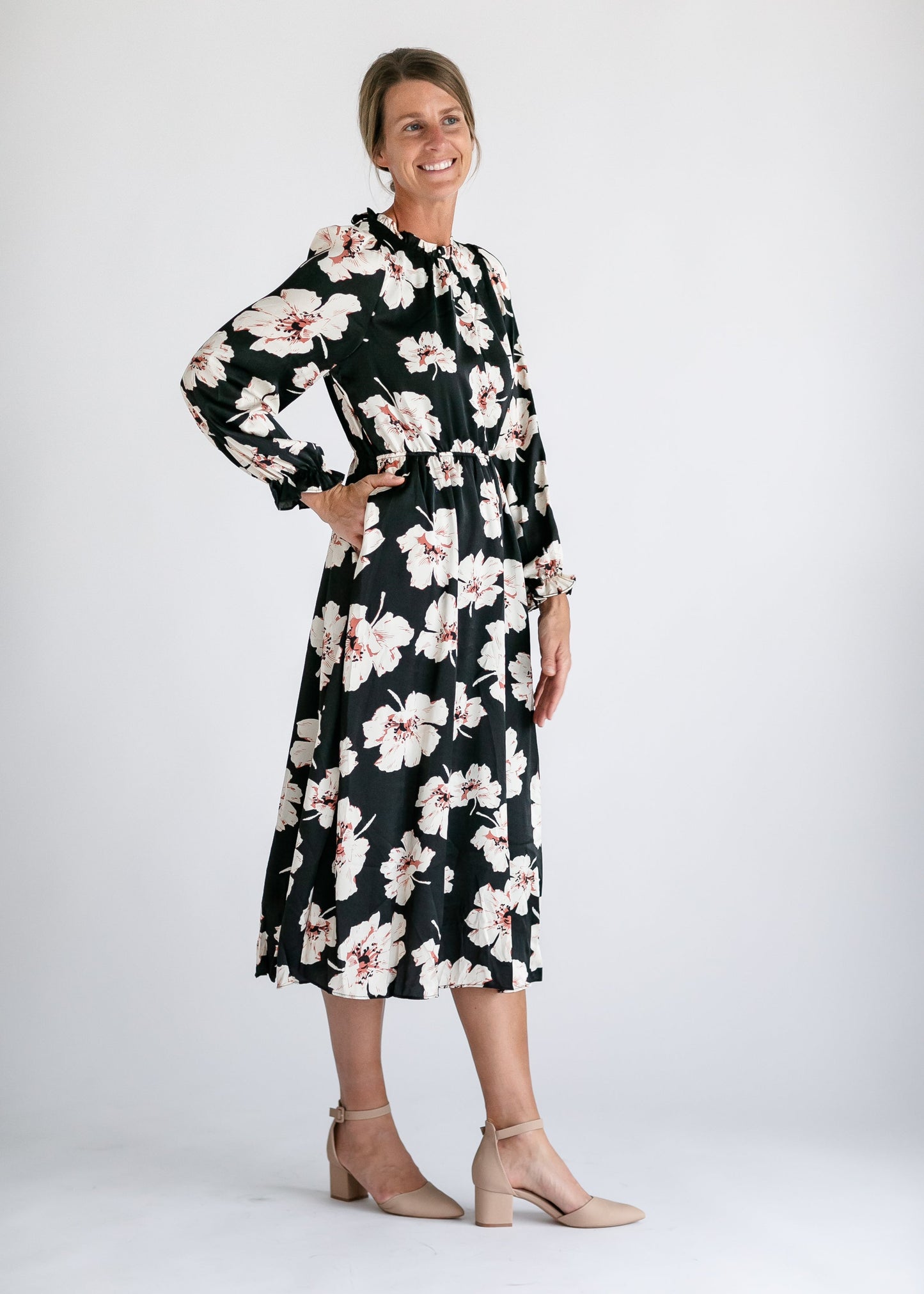 Romantic Floral Mockneck Maxi Dress FF Dresses