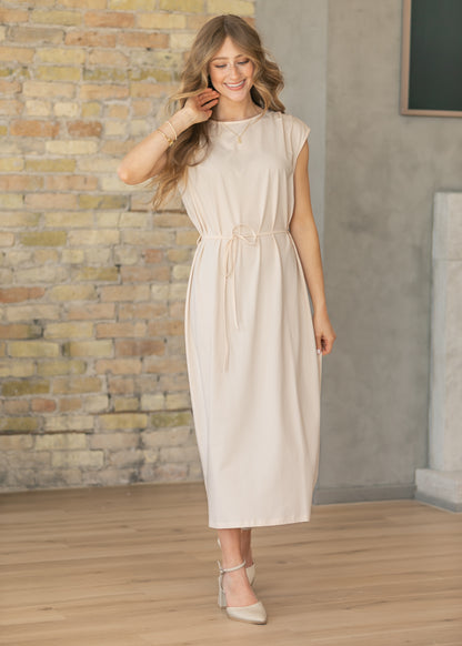 Romy Blush Cream Self-Tie Midi Dress IC Dresses XS