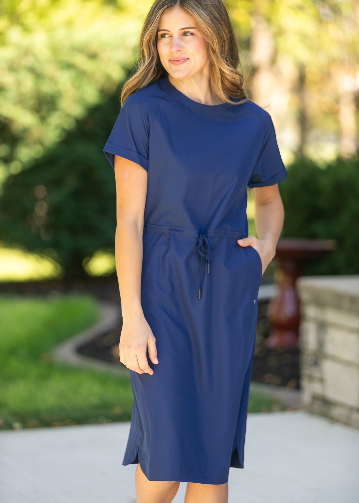 Rory Blue Indigo Short Sleeve Athletic Dress Inherit Co. Rory Blue Indigo Short Sleeve Athletic Dress Inherit Co.