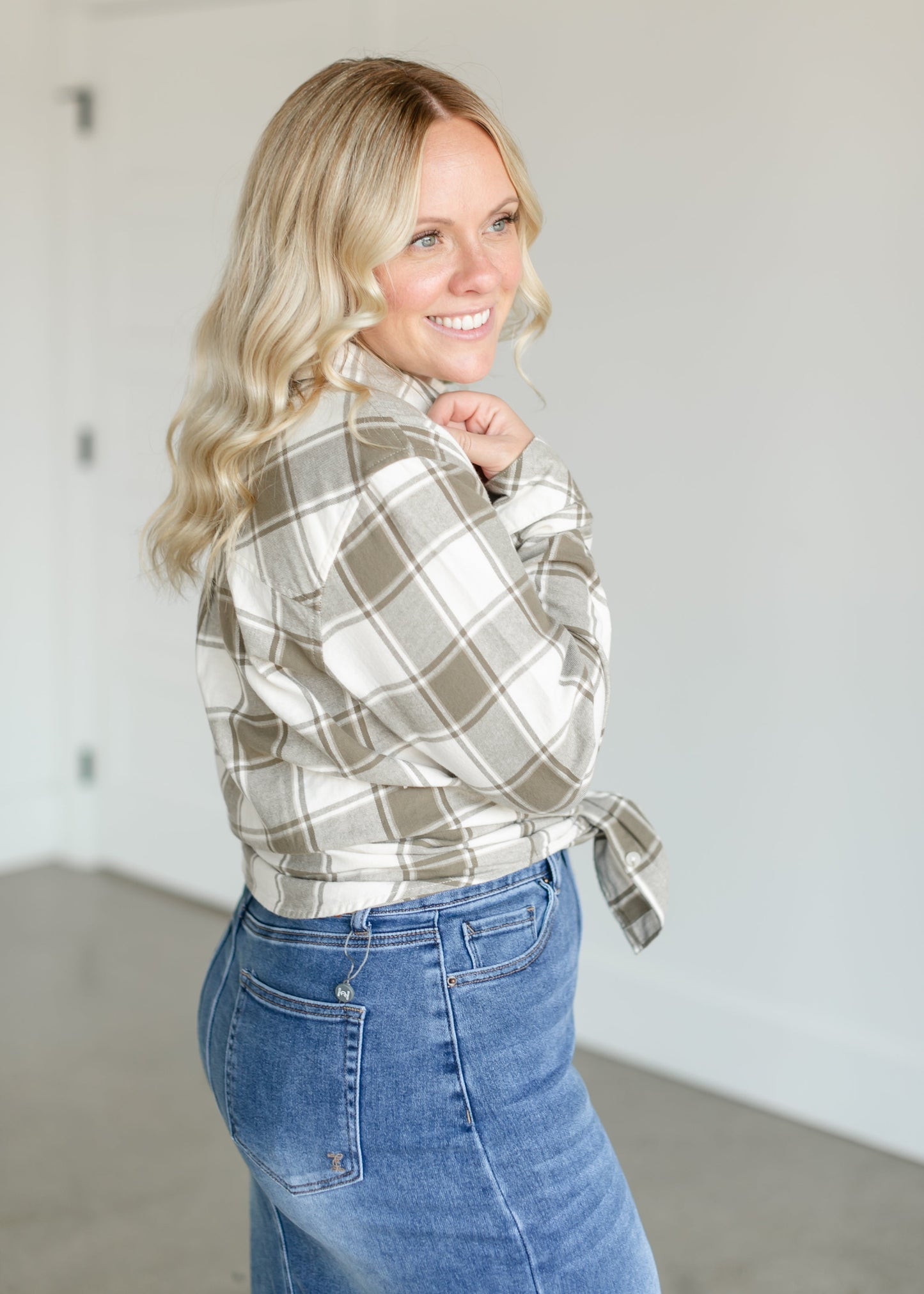 Rory Button Up Plaid Top FF Tops