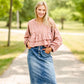 Rose V-Neck Tiered Hoodie - FINAL SALE FF Tops