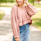 Rose V-Neck Tiered Hoodie - FINAL SALE FF Tops