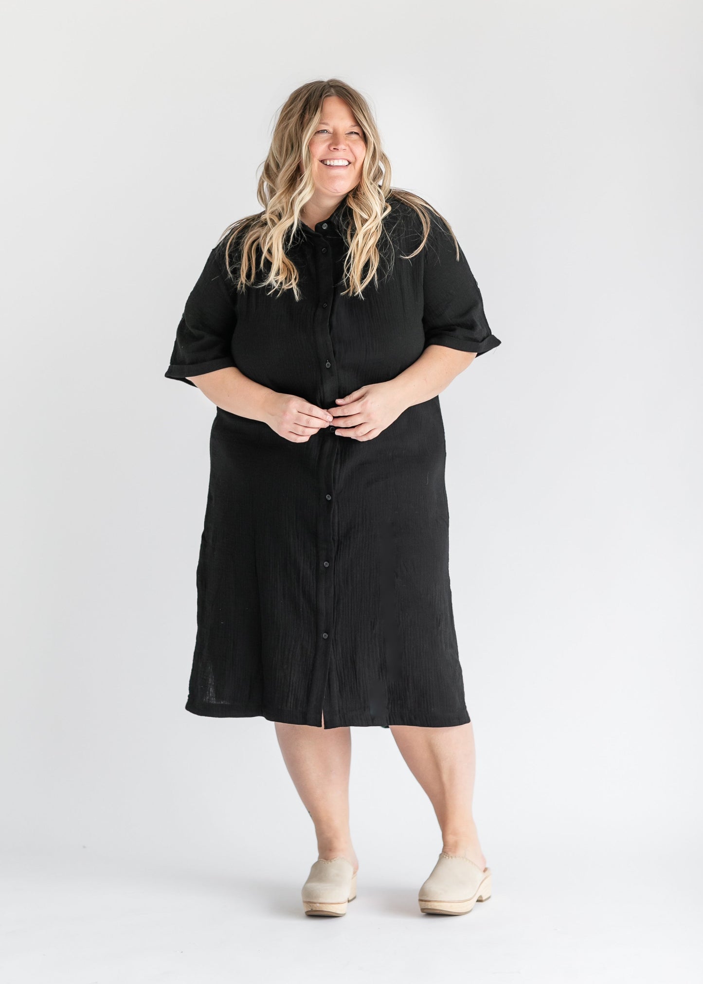 Rosella Cotton Gauze Button Down Dress IC Dresses