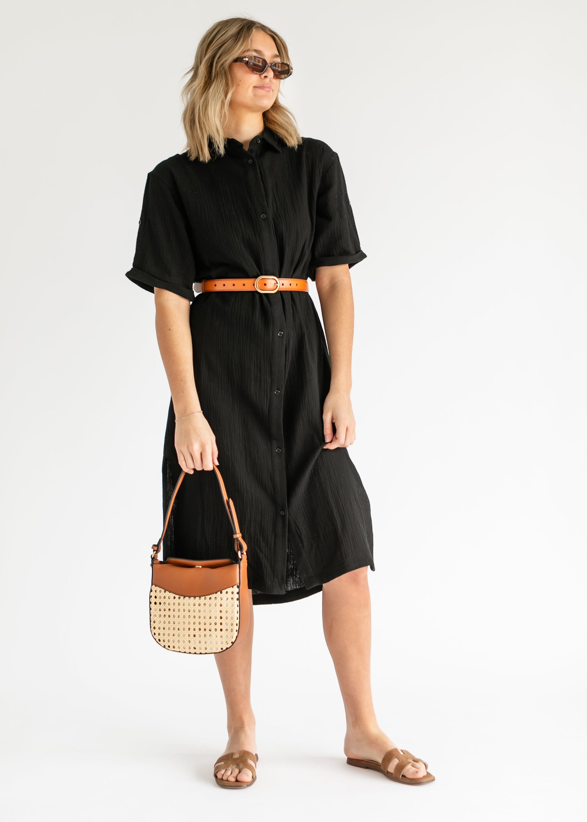 Rosella Cotton Gauze Button Down Dress IC Dresses