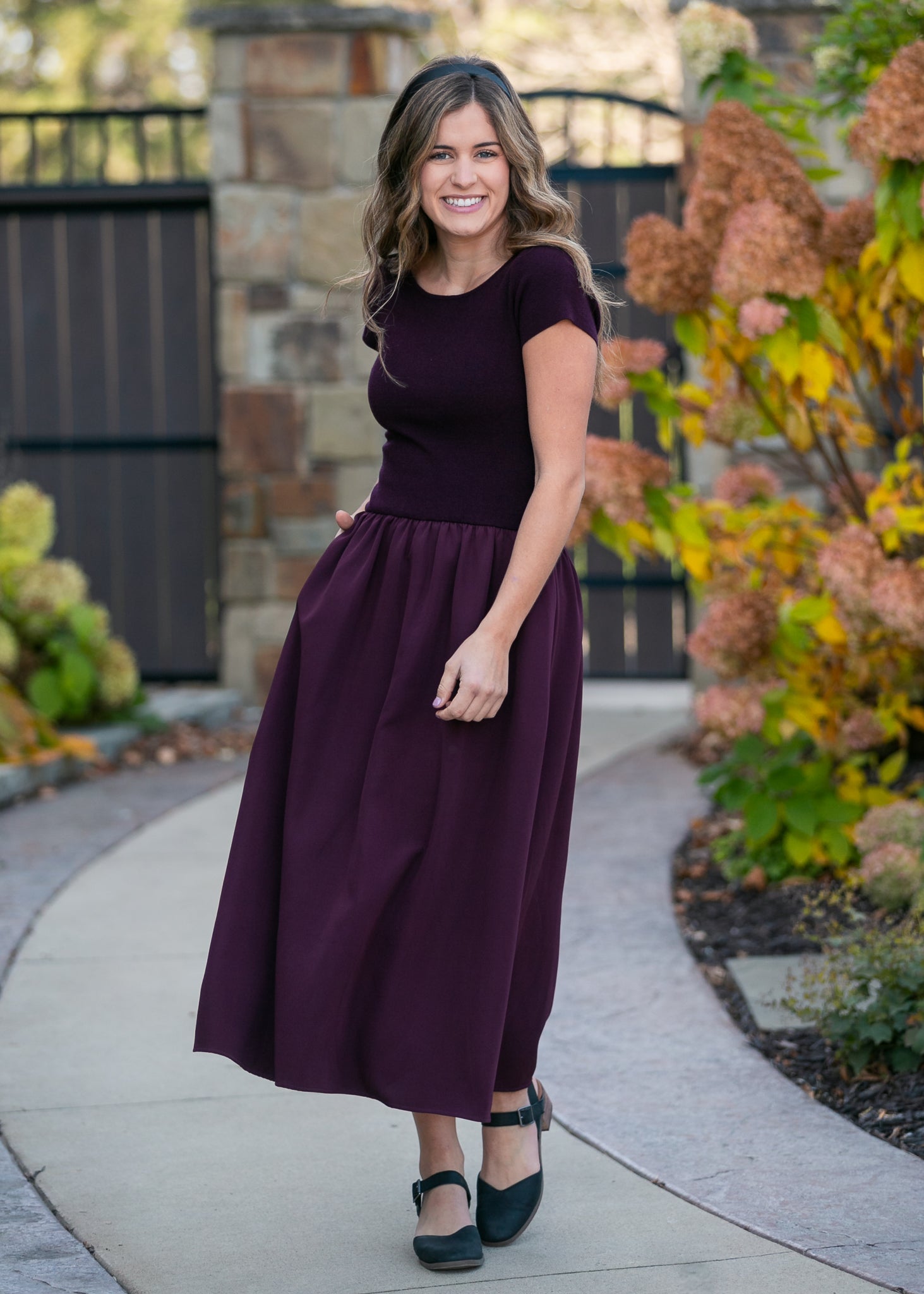 Round Neck Knit Mix Maxi Dress FF Dresses