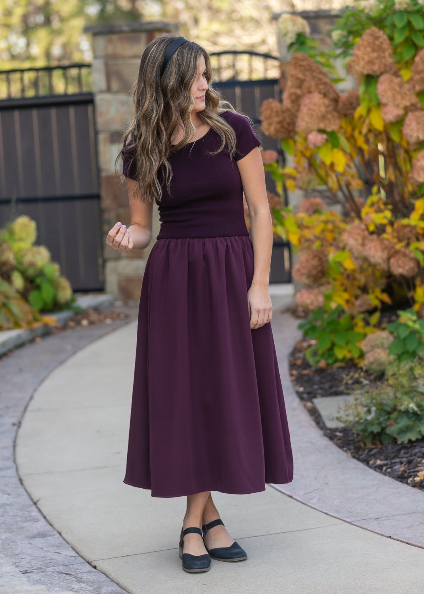 Round Neck Knit Mix Maxi Dress FF Dresses