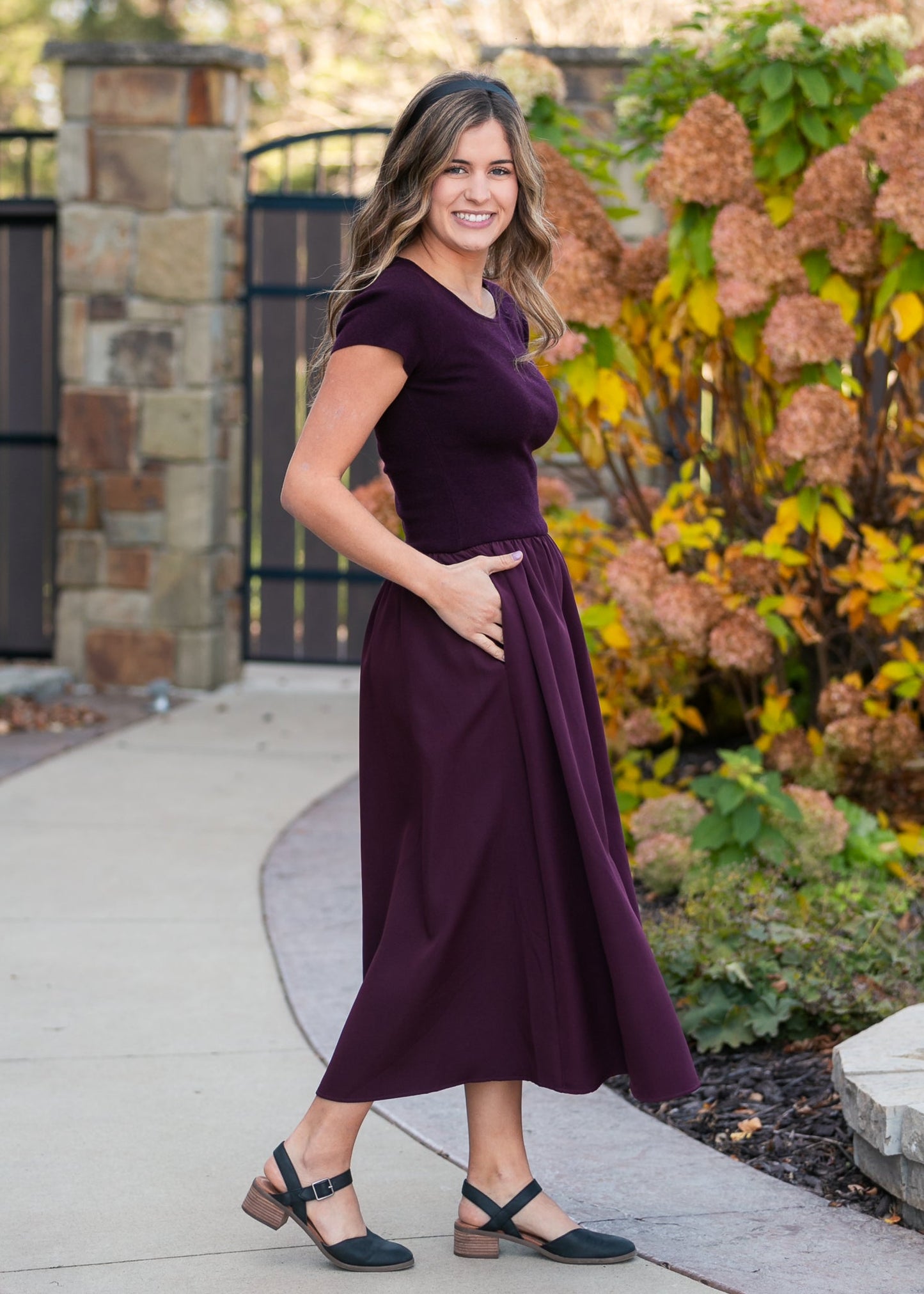 Round Neck Knit Mix Maxi Dress FF Dresses