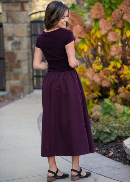 Round Neck Knit Mix Maxi Dress FF Dresses