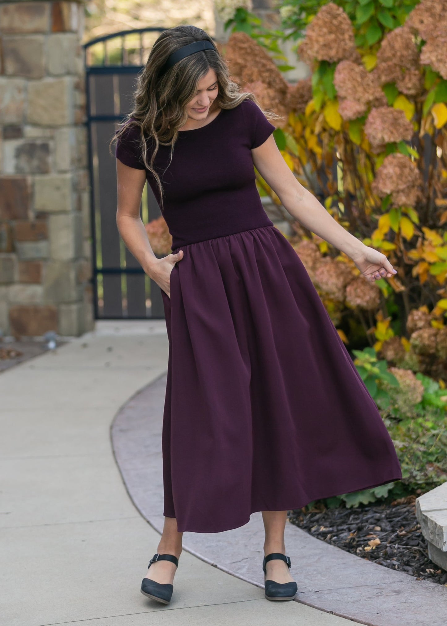 Round Neck Knit Mix Maxi Dress FF Dresses