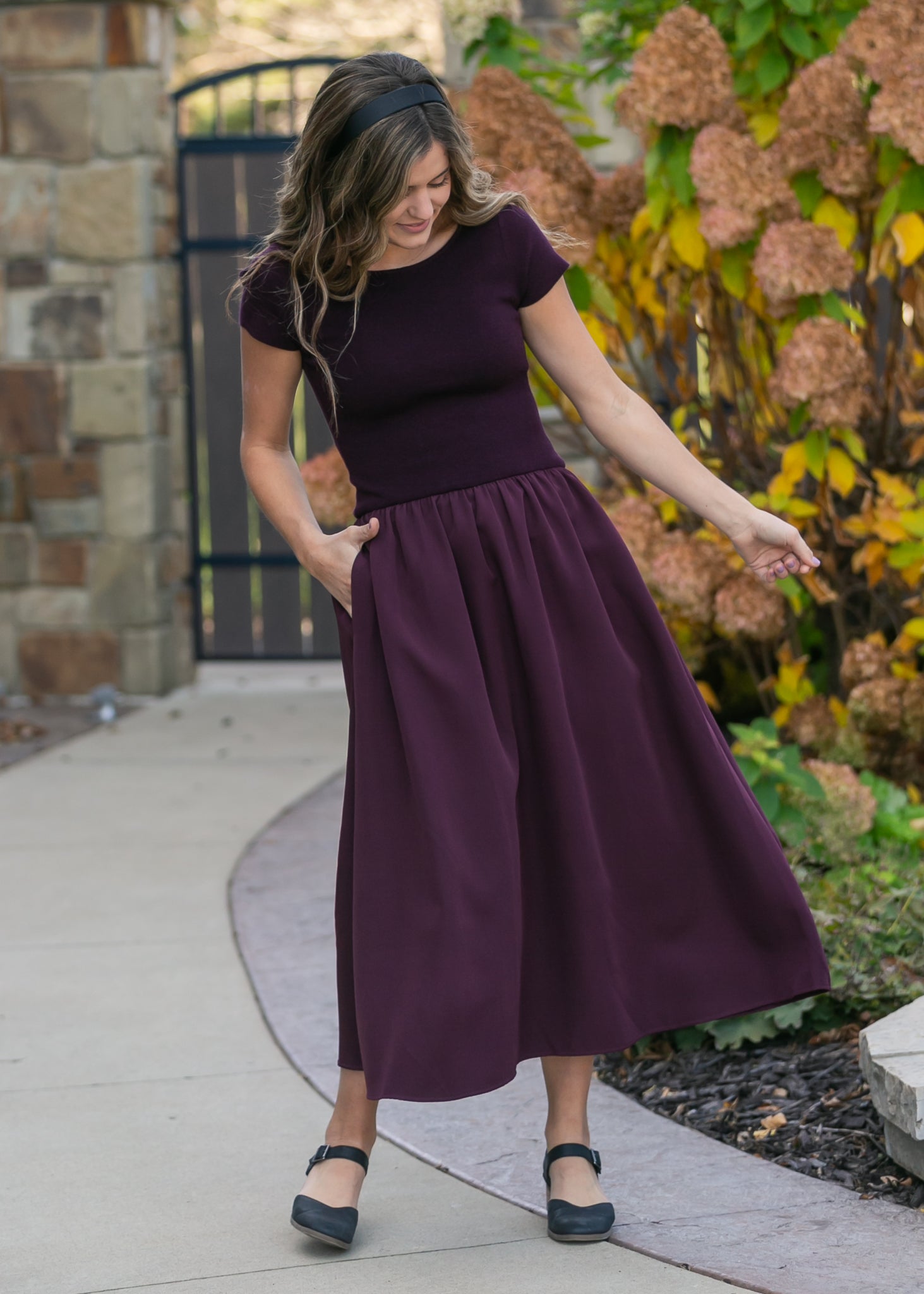 Round Neck Knit Mix Maxi Dress FF Dresses