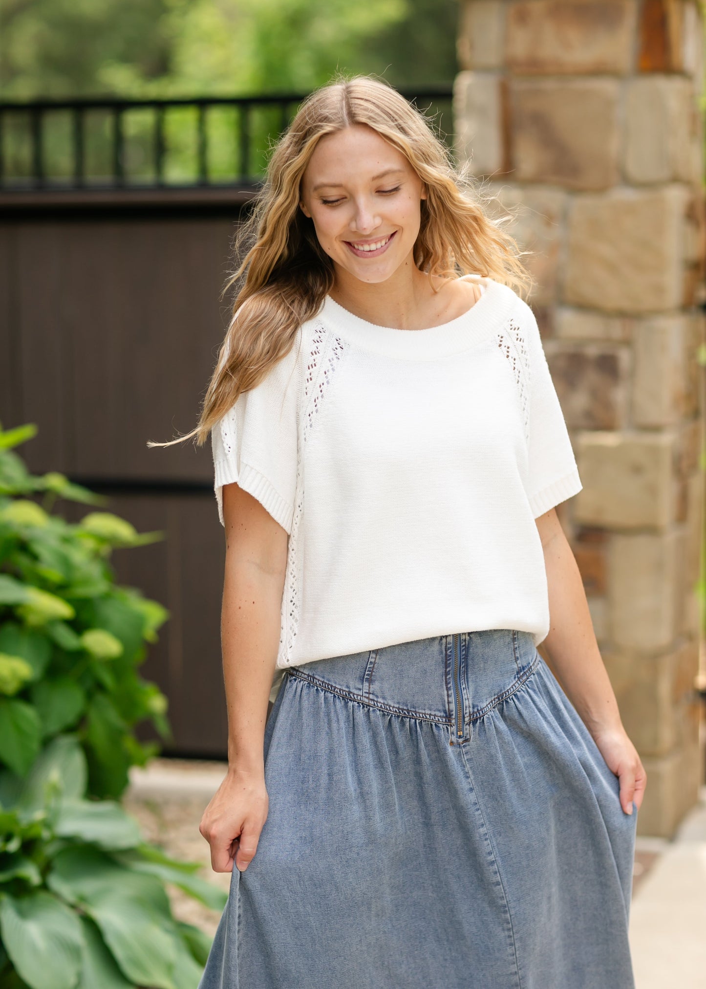 Round Neck Sweater Top FF Tops