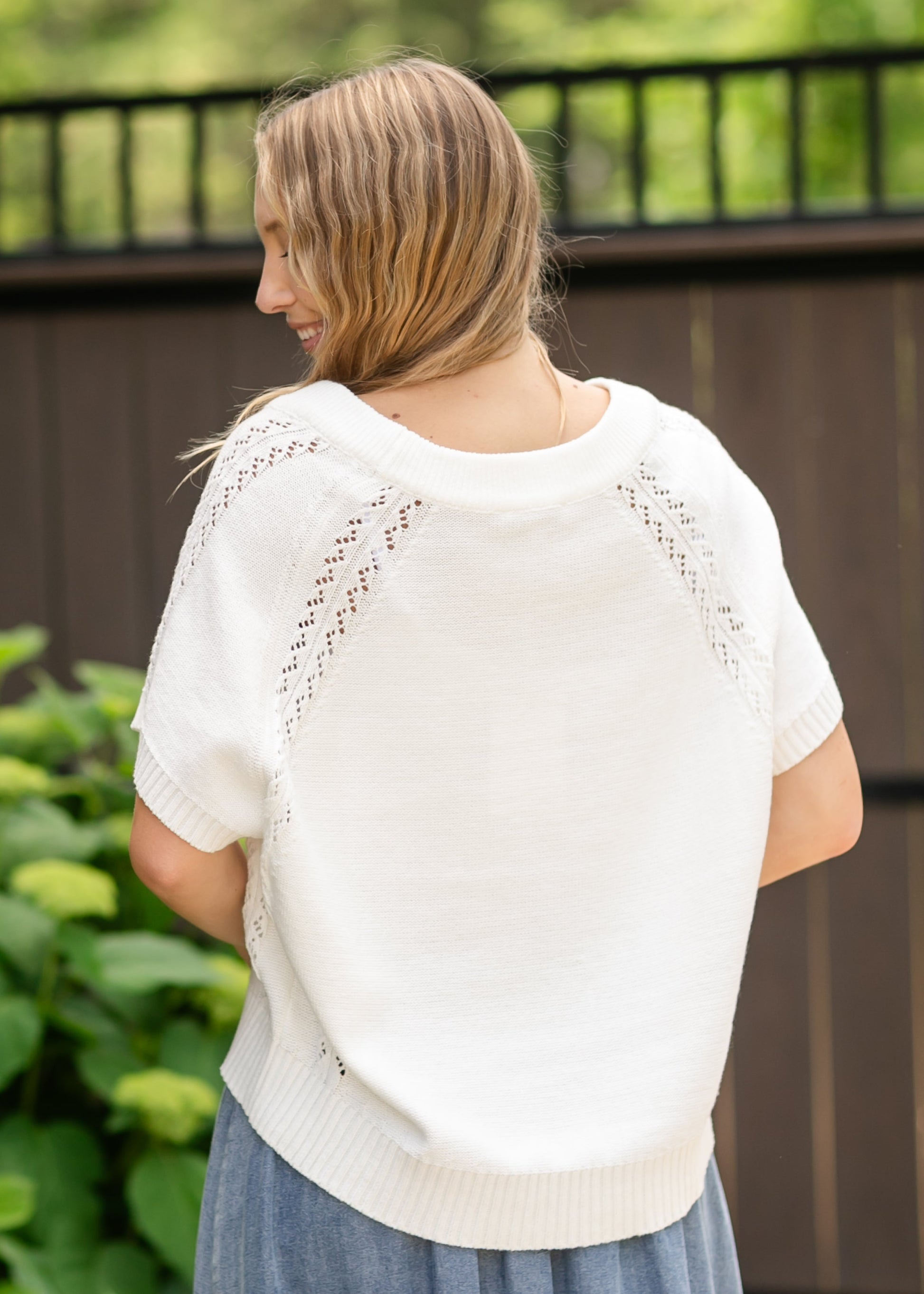 Round Neck Sweater Top FF Tops