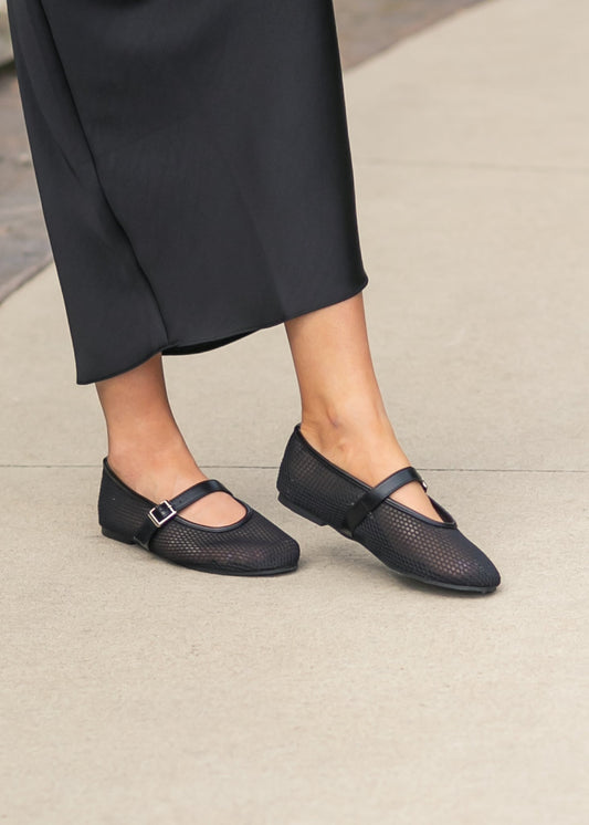 Round Toe Mesh Ballet Flat Shoes