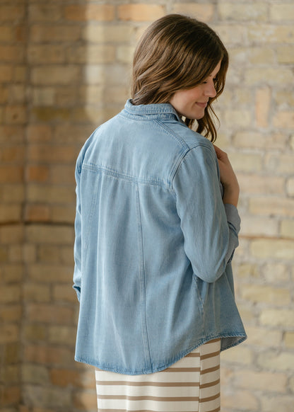 Rowan Chambray Button Down Top IC Tops