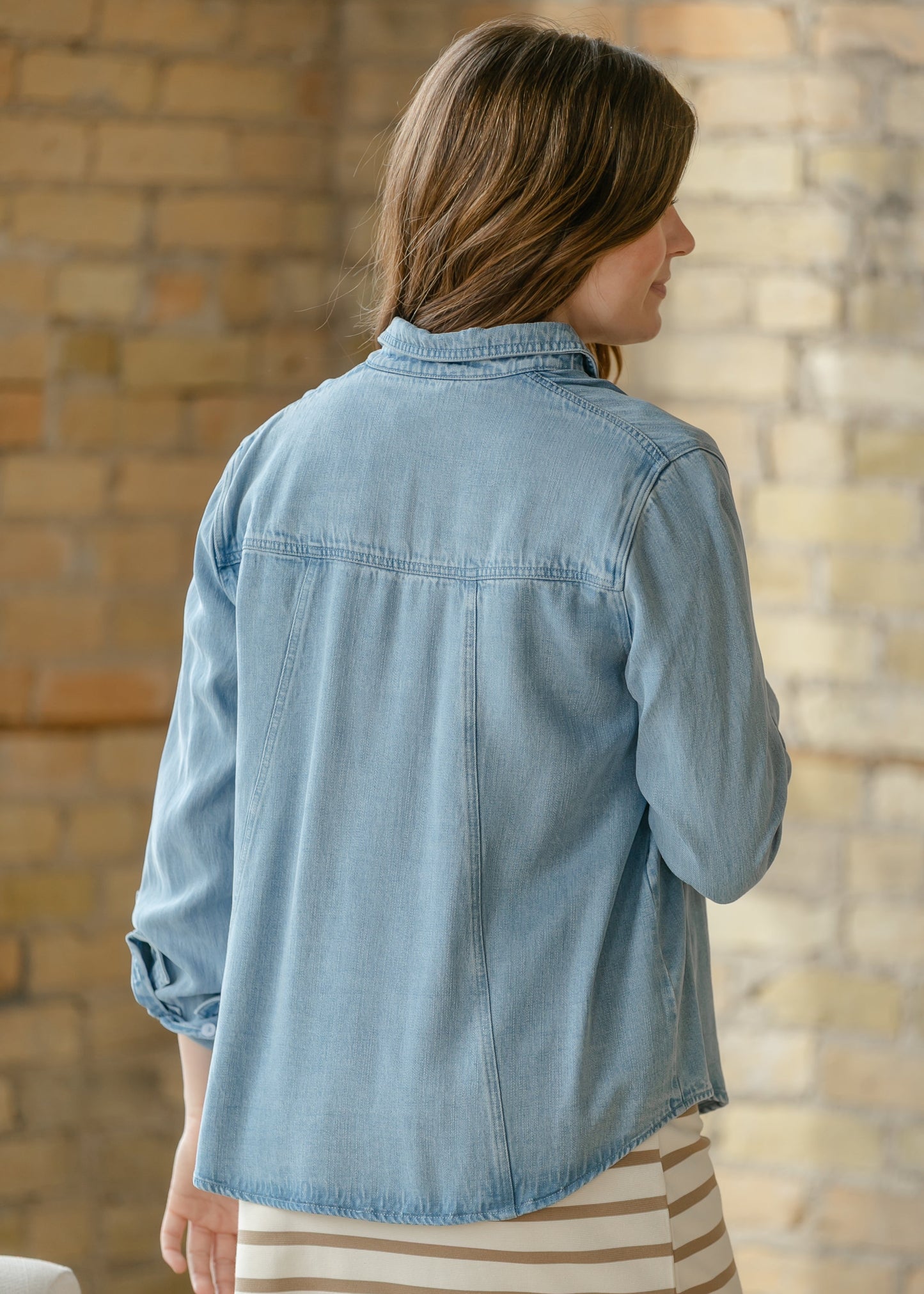 Rowan Chambray Button Down Top IC Tops