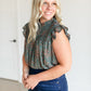 Ruffle Sleeve Smocked Ditsy Floral Top FF Tops